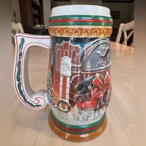 Vintage 1997 Budweiser Holiday Stein – “Home for the Holidays”